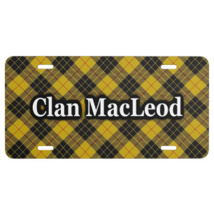 Scottish Clan MacLeod Tartan Celebration License Plate