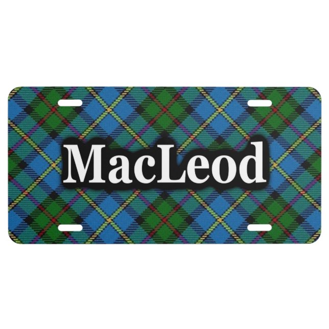 Scottish Clan MacLeod Tartan Celebration License Plate (Front)