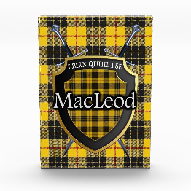 Scottish Clan MacLeod Tartan Photo Block (Front)