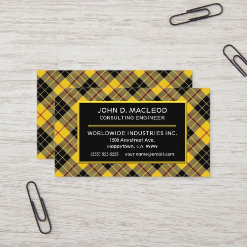 Scottish Clan MacLeod Tartan Plaid Business Card