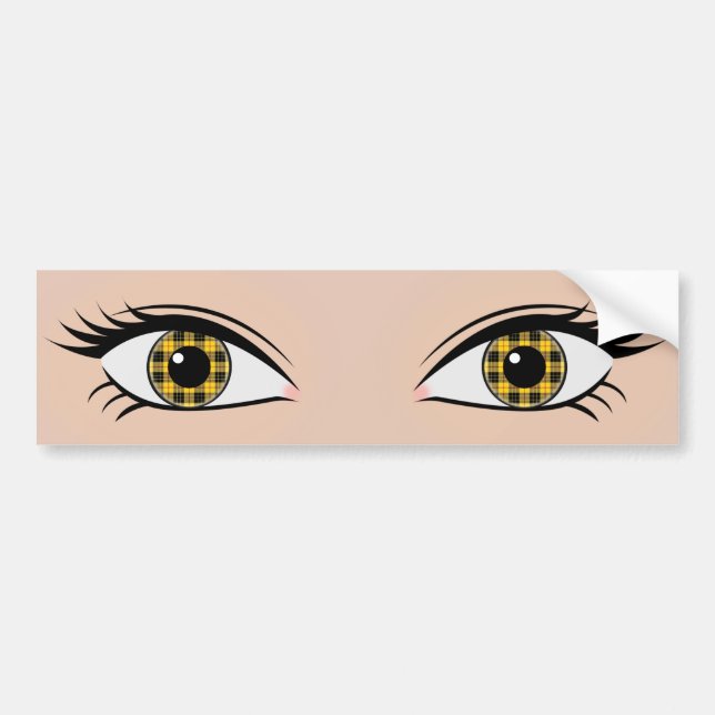 Scottish Clan MacLeod Tartan Plaid Eyes Bumper Sticker (Front)