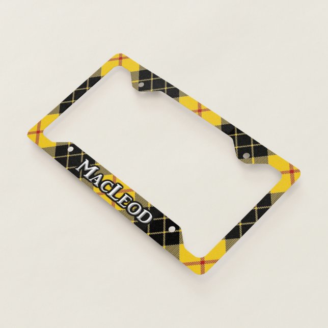 Scottish Clan MacLeod Tartan Plaid License Plate Frame (3/4)
