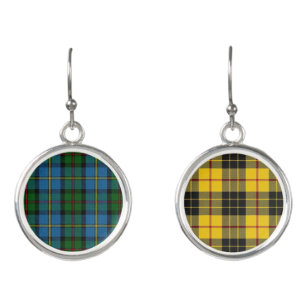 Scottish Clan MacLeod Two in One Tartan Plaid Earrings