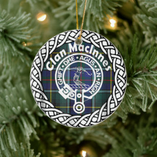 Scottish Clan Maclnnes Tartan and Crest Ceramic Ornament