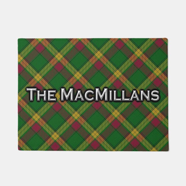 Scottish Clan MacMillan Tartan Welcome Mat (Front)
