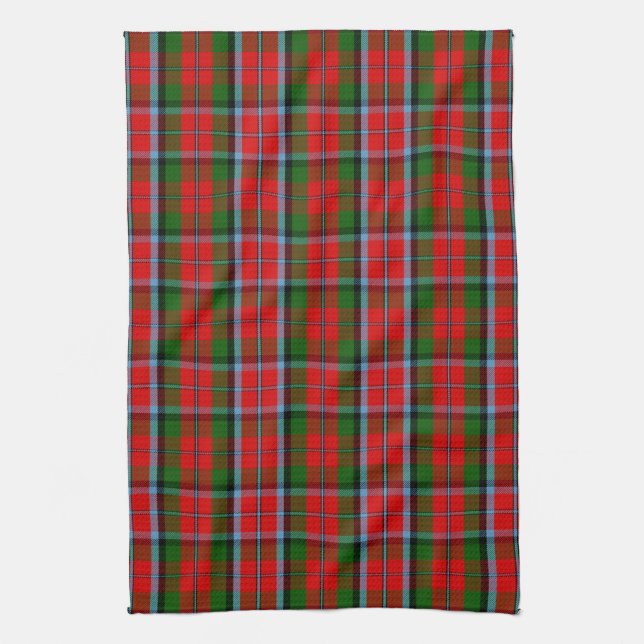 Scottish Clan MacNaughton Tartan Plaid Kitchen Towel (Vertical)