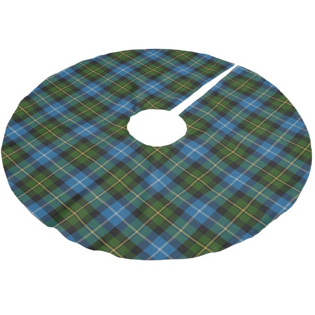 Scottish Clan MacNeil Blue Green Tartan Brushed Polyester Tree Skirt (Angled)