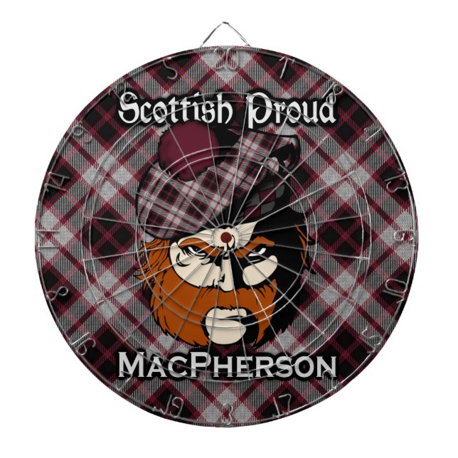 Scottish Clan MacPherson Tartan Dartboard (Front)