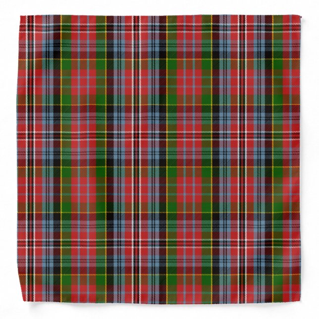 Scottish Clan MacPherson Tartan Plaid Bandana (Front)