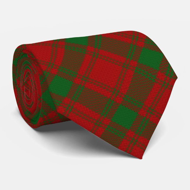 Scottish Clan MacQuarrie Letter M Monogram Tartan Neck Tie (Rolled)