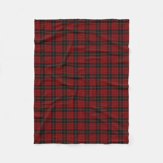 Scottish Clan MacQueen Classic Tartan Fleece Blanket (Front)