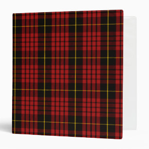 Scottish Clan MacQueen Tartan Plaid 3 Ring Binder