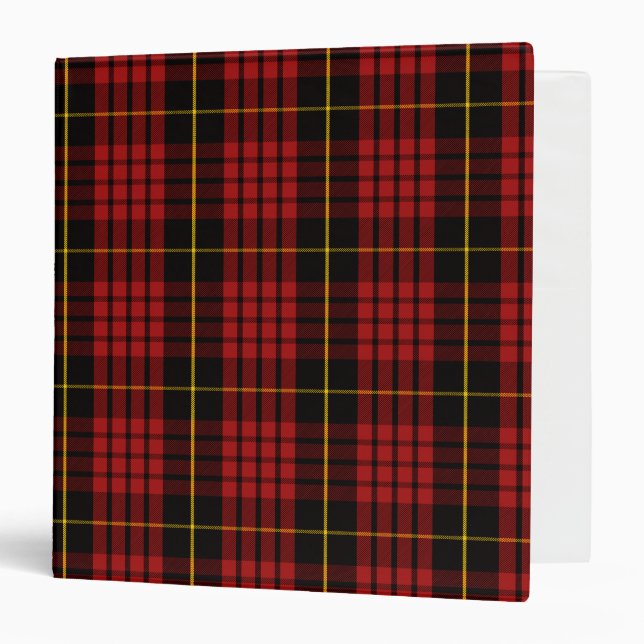 Scottish Clan MacQueen Tartan Plaid 3 Ring Binder (Front/Inside)