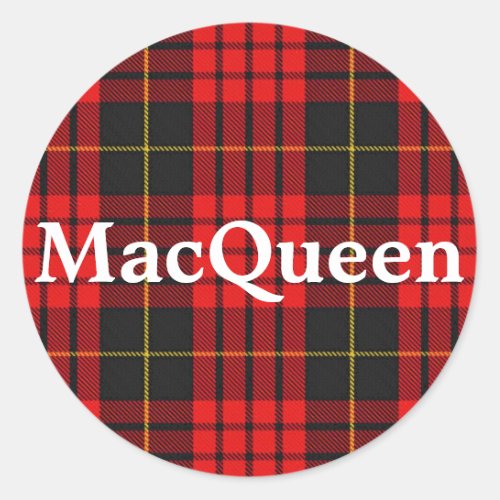 Scottish Clan MacQueen Tartan Plaid Classic Round Sticker