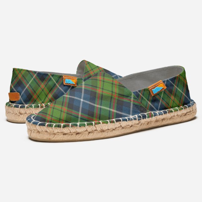 Scottish Clan MacRae Hunting Tartan Plaid Espadrilles (Angled)