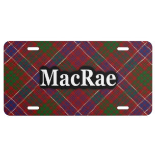 Scottish Clan MacRae Tartan Celebration License Plate