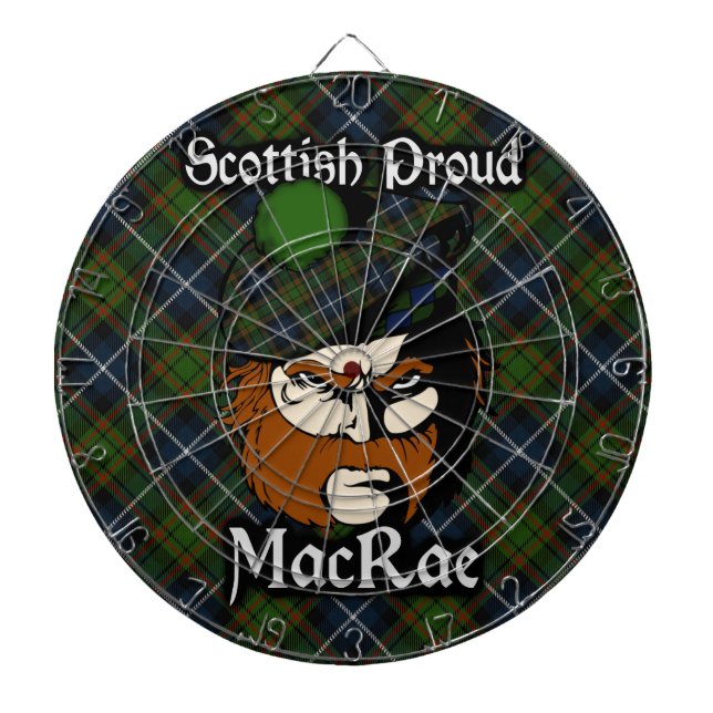 Scottish Clan MacRae Tartan Dartboard (Front)