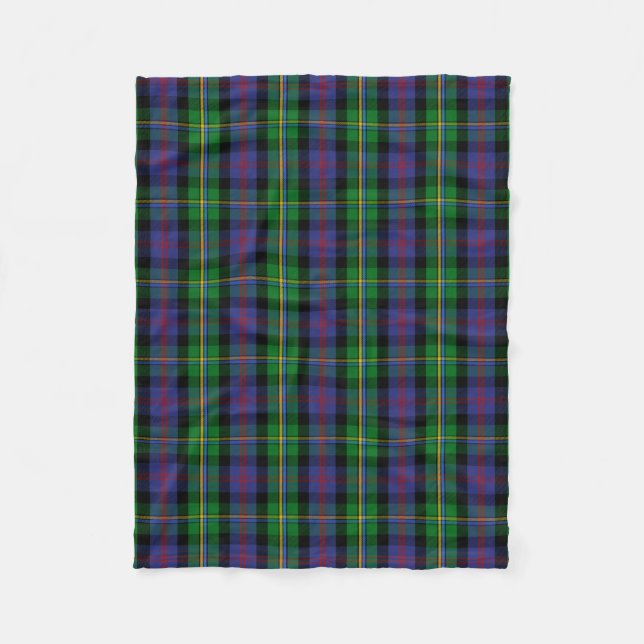 Scottish Clan Malcolm Tartan Plaid Fleece Blanket (Front)