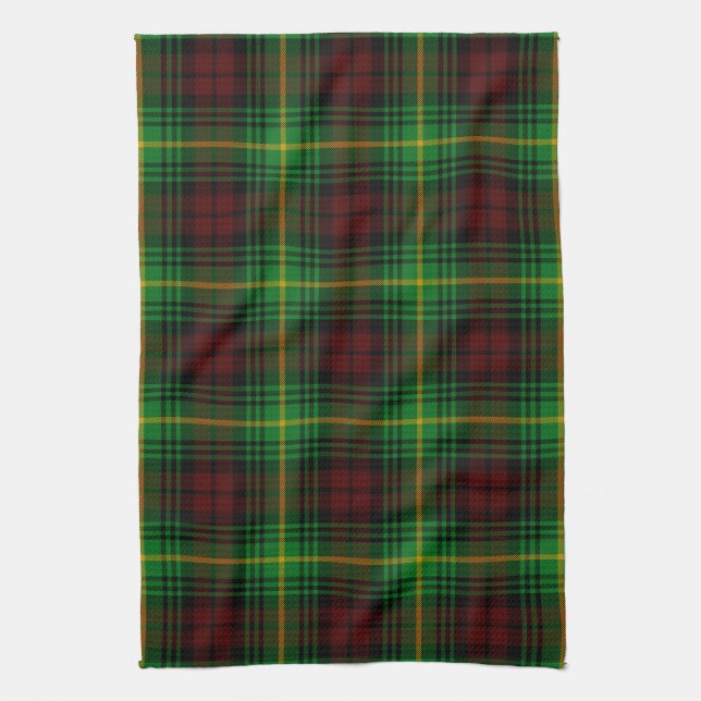 Scottish Clan Martin Tartan Plaid Kitchen Towel (Vertical)
