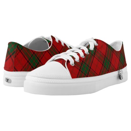 Scottish Clan Maxwell Red Green Tartan Low-top Sneakers