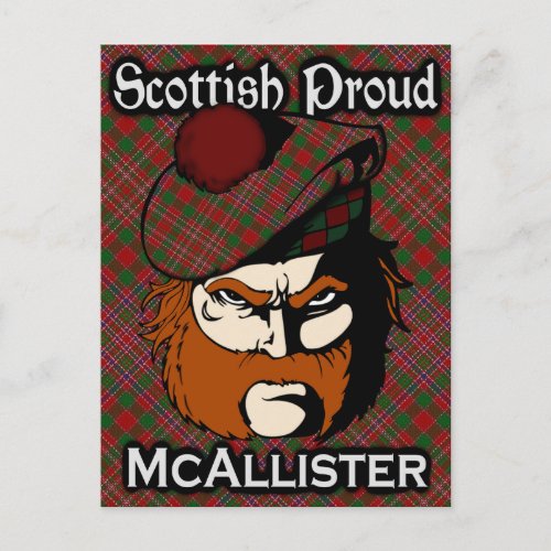 Scottish Clan McAllister Tartan Postcard