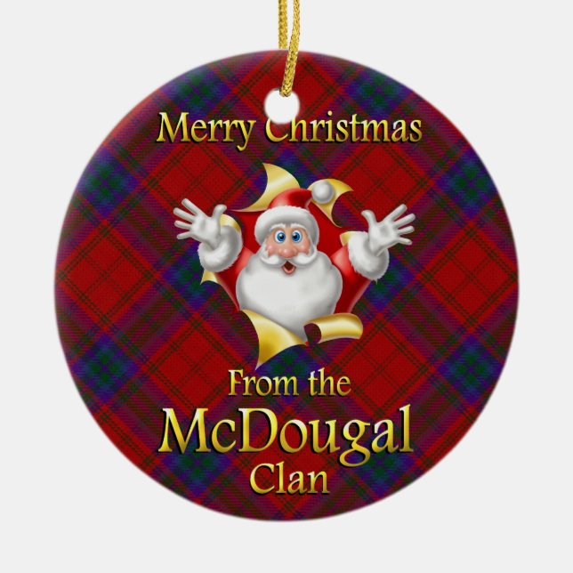 Scottish Clan McDougal Christmas Ornament (Front)