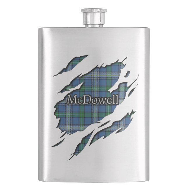 Scottish Clan McDowell MacDowall Tartan Flask (Front)