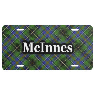 Scottish Clan McInnes MacInnes Tartan Celebration License Plate