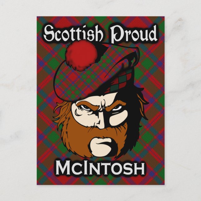 Scottish Clan McIntosh Tartan Postcard (Front)