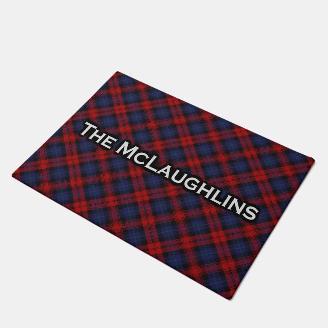 Scottish Clan McLaughlin MacLachlan Tartan Doormat (Angled)