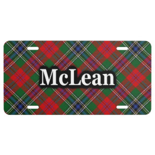 Scottish Clan McLean MacLean Tartan Celebration License Plate