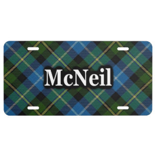 Scottish Clan McNeil MacNeil Tartan Celebration License Plate