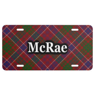 Scottish Clan McRae MacRae Tartan Celebration License Plate