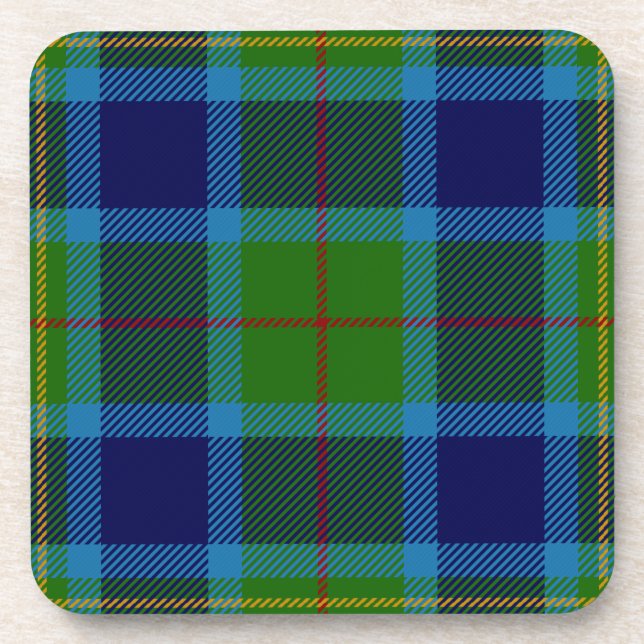 Scottish Clan Miller Tartan Plaid Beverage Coaster (Front)