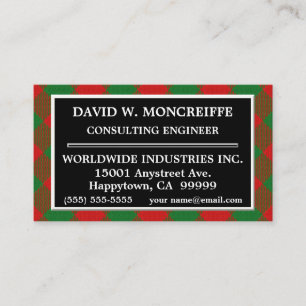 Scottish Clan Moncreiffe Tartan Plaid Business Card