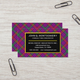 Scottish Clan Montgomery Tartan Plaid Business Card
