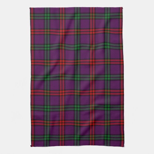 Scottish Clan Montgomery Tartan Plaid Kitchen Towel (Vertical)