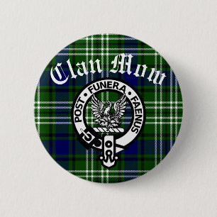 Scottish Clan Mow Crest & Tartan Button
