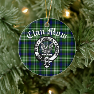 Scottish Clan Mow Crest & Tartan Ceramic Ornament