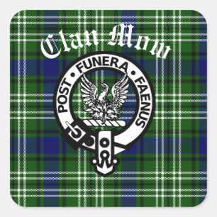 Scottish Clan Mow Crest & Tartan Square Sticker