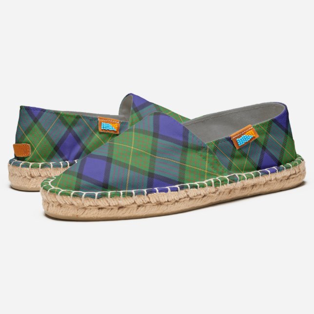 Scottish Clan Muir Tartan Plaid Espadrilles (Angled)
