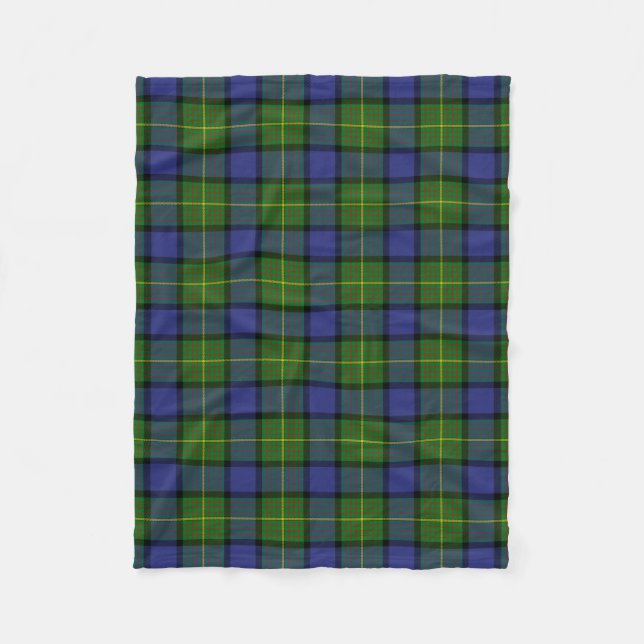 Scottish Clan Muir Tartan Plaid Fleece Blanket (Front)