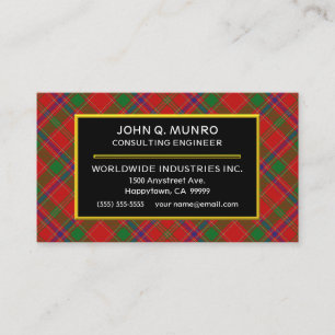 Scottish Clan Munro Tartan Plaid Business Card