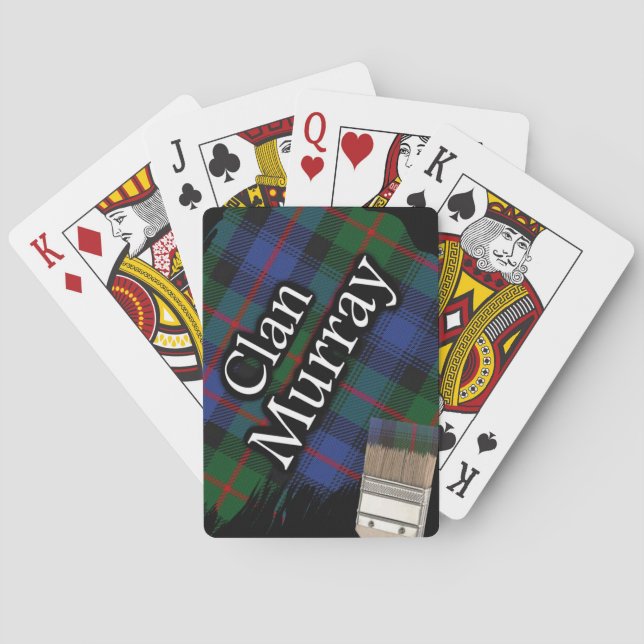 Scottish Clan Murray Tartan Paint Brush Poker Cards (Back)
