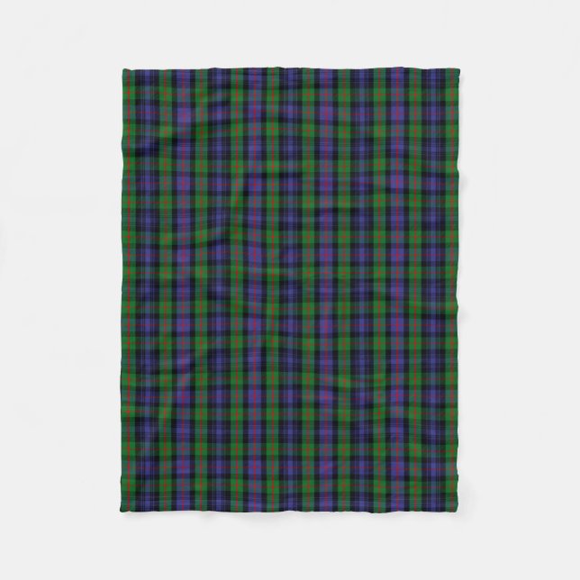 Scottish Clan Murray Tartan Plaid Fleece Blanket (Front)