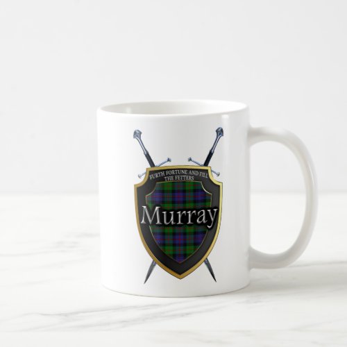 Scottish Clan Murray Tartan Shield  Swords Coffee Mug