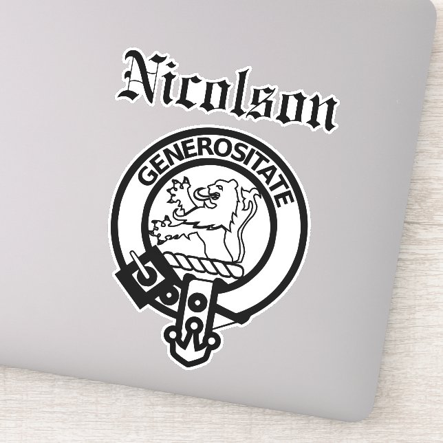 Scottish Clan Nicolson Crest Badge Large Sticker (Detail)
