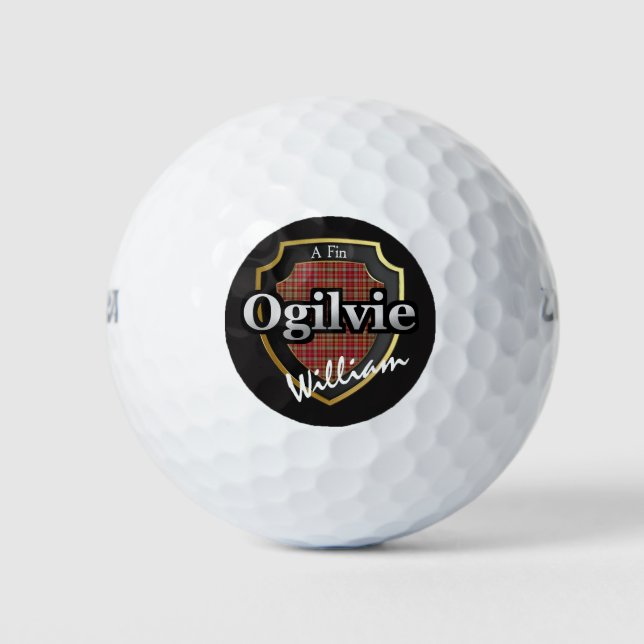 Scottish Clan Ogilvie Personalize Your Name Golf Balls (Front)