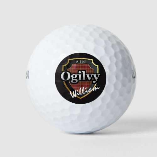 Scottish Clan Ogilvy Personalize Your Name Golf Balls