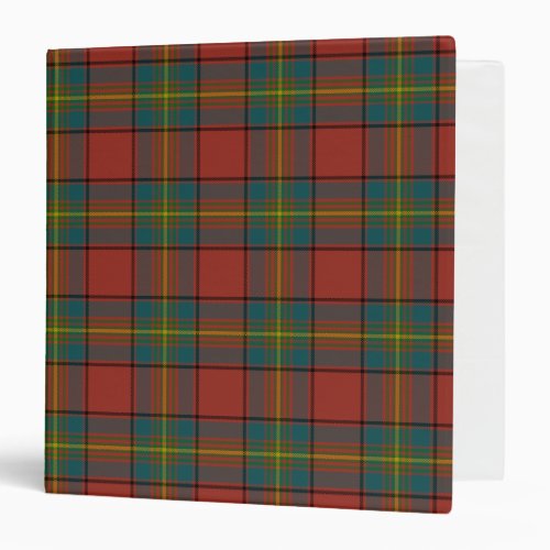 Scottish Clan Oliver Red Tartan Plaid 3 Ring Binder